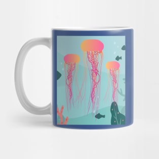 Colorful Luminous Jellyfish Sea Animals Mug